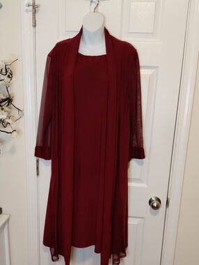 R&M Richards Burgundy Women's Dress Set